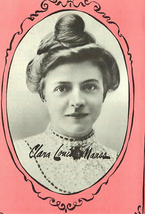 Maass, Clara
Nurse in German Hospital
Volunteered for Yellow Fever Tests in Cuba
Died 1901 from tests
Buried in Fairmount Cemetery

Photo from "Clara Maass" by John Cunningham
