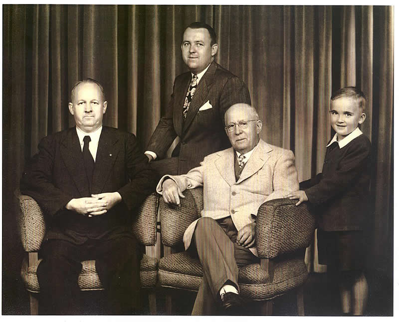 Jelley - Four Generations
~1947-1950
The Jelley family owned the Jelley Furniture Store on Ferry Street. 
Pictured are William Jelley 1st, William Jelley 2nd, William Jelley 3rd & William Jelley 4th
Photo from Ken Jelley
