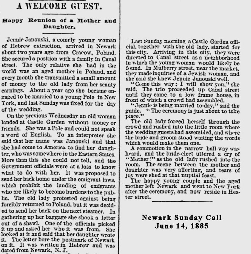 Happy Reunion of a Mother and Daughter
June 14, 1885
