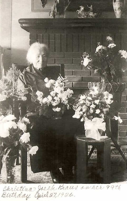 Kraus, Christina Joeck
On here 99th birthday, April 27, 1926
Photo from Joyce Myers
