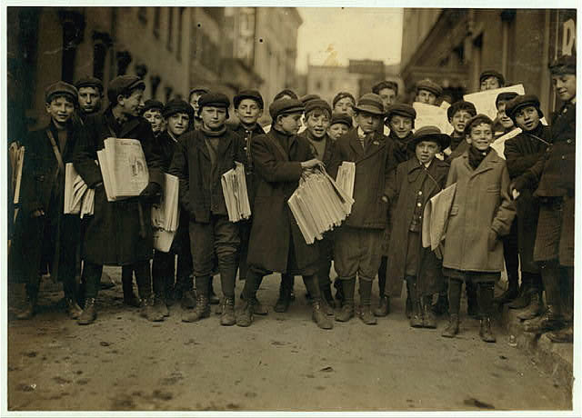 Some of Newark's small newsboys. Afternoon

