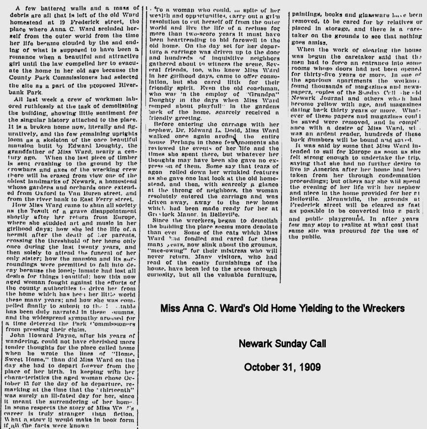 Miss Anna C. Ward's Old Home Yielding to the Wreckers
October 31, 1909
