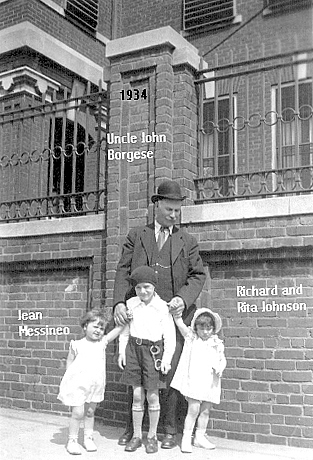 Borgese, John
John Borgese with Jean Messineo and Richard & Rita Johnson in front of the House of Detention on Newark Street
1934
Photo from Dave Messineo
