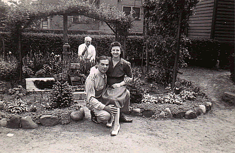 Backyard of 108 Brill Street
Hugo Frederick Geisheimer and Ethel (Frielinghaus) Geisheimer with Arthur Frielinghaus in background.
