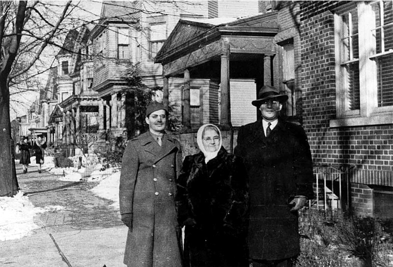 Kiell Family
Norman & Aaron Kiell with their mother in front of 50 Milford Avenue - 1943
Photo from Paul Kiell
