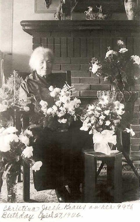 Kraus, Christina Joeck
On here 99th birthday, April 27, 1926
Photo from Joyce Myers
