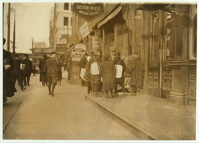 Some of Newark's small newsboys. Afternoon
