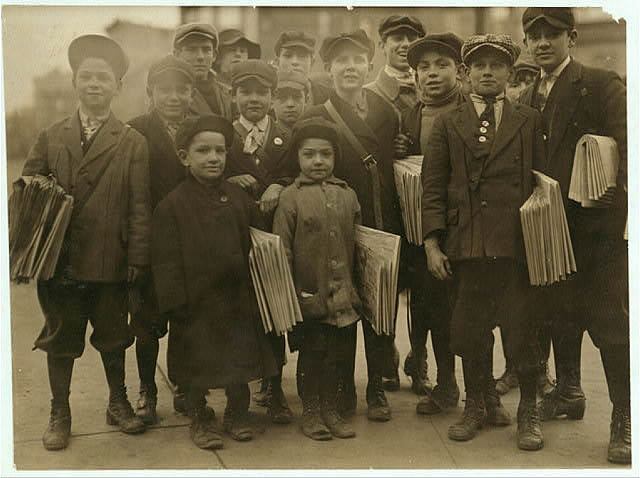 Some of Newark's small newsboys. Afternoon
