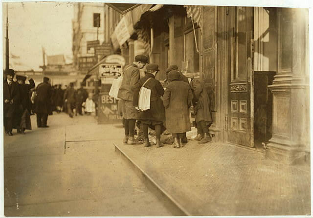 Some of Newark's small newsboys. Afternoon
