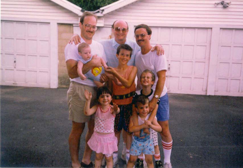 Olohans
102 Brill St. Olohans  
top row L-R Bill, Bob Sr.,and RichO
middle row L-R Michael, Richard, Timothy
bottom row L-R Caitlin, Patrick
circa 1991  
Photo from Rich Olohan
